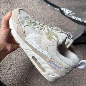 Nike Women's Cream and White Sneakers